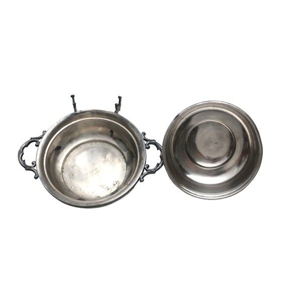 Antique Rockford Silver Co Serving Dish Ornate Silver Plate 904 Missing Strainer - Picture 7 of 8